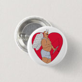 Romantisches Herz mit einem ungewöhnlichen Kupid Button (Vorne & Hinten)