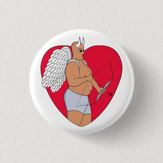 Romantisches Herz mit einem ungewöhnlichen Kupid Button (Vorderseite)
