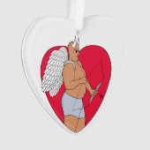 Romantisches Herz mit einem ungewöhnlichen Kupid Ornament (Vorderseite)