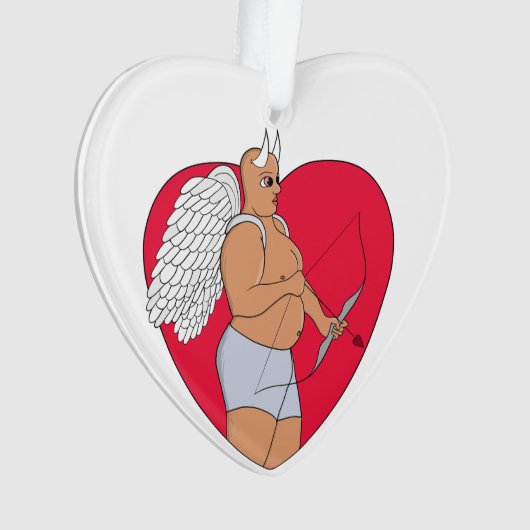 Romantisches Herz mit einem ungewöhnlichen Kupid Ornament (Vorderseite)