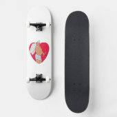Romantisches Herz mit einem ungewöhnlichen Kupid Skateboard (Vorderseite)