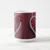 Romantisches Herz mit Perlenrand Kaffeetasse (Mittel)