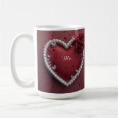 Romantisches Herz mit Perlenrand Kaffeetasse (Links)