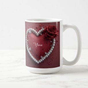 Romantisches Herz mit Perlenrand Kaffeetasse