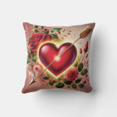 Romantisches Herz mit Rose und Gold Kissen (Rückseite)