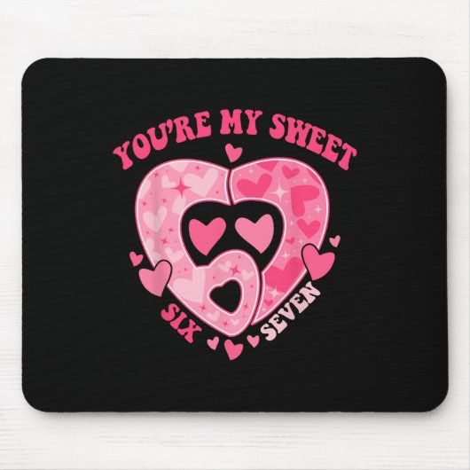 Romantisches Herz Muster Sweet Six Seven Valentins Mousepad (Vorne)
