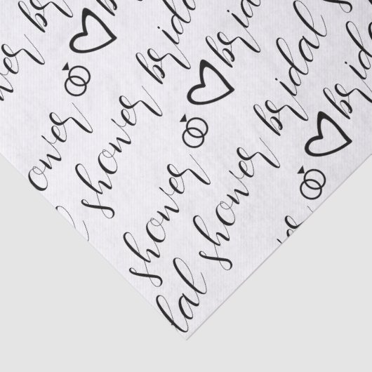 Romantisches Herz Rings Black Pattern Brautparty Seidenpapier (Detail)