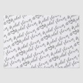 Romantisches Herz Rings Black Pattern Brautparty Seidenpapier (Vorderseite)