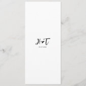 Romantisches Herz-Script-Monogramm-Menü für Hochze Menükarte (Rückseite)