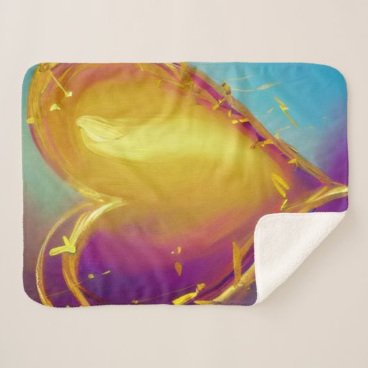 Romantisches Herz Sherpa Blanket Sherpadecke (Vorderseite (Horizontal))