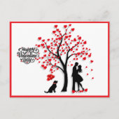 Romantisches Herz-Silhouette-Paar Feiertagspostkarte (Vorderseite)