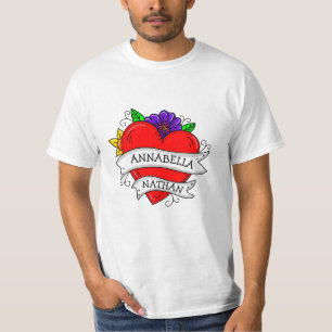 Romantisches Herz Tattoo Art T-Shirt