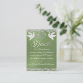 Romantisches Herz, Taube und Glitzer, QR-Code - Se Begleitkarte (Stehend Vorderseite)