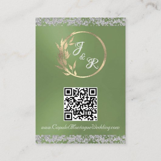 Romantisches Herz, Taube und Glitzer, QR-Code - Se Begleitkarte (Rückseite)