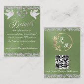 Romantisches Herz, Taube und Glitzer, QR-Code - Se Begleitkarte (Vorne/Hinten)