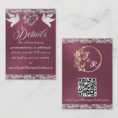 Romantisches Herz, Tauben und Glitzer, QR Code - L Begleitkarte (Vorne/Hinten)