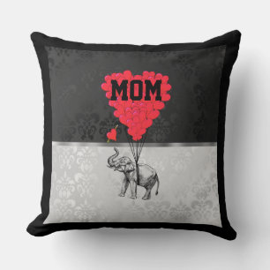 Romantisches Herz und Elefant für Mama Kissen