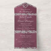 Romantisches Herz und Glitzer auf dem Lavendel All In One Einladung (Innen Boden)