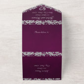 Romantisches Herz und Glitzer auf Plum All In One Einladung (Außenbereich)