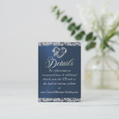 Romantisches Herz und Glitzer, QR-Code auf Blue Begleitkarte (Stehend Vorderseite)