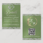 Romantisches Herz und Glitzer, QR-Code auf der Bil Begleitkarte (Vorne/Hinten)