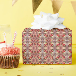 Romantisches Herz und Rose Design Geschenkpapier