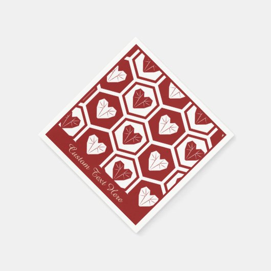 Romantisches Herz White Diamond Herz personalisier Serviette (Ecke)