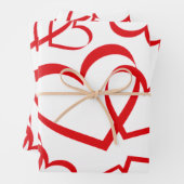 Romantisches Herzdesign Geschenkpapier Set (Beispiel)