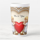 Romantisches Herzdesign Milchtasse (Vorderseite)