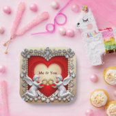 Romantisches Herzdesign Pappteller (Party)