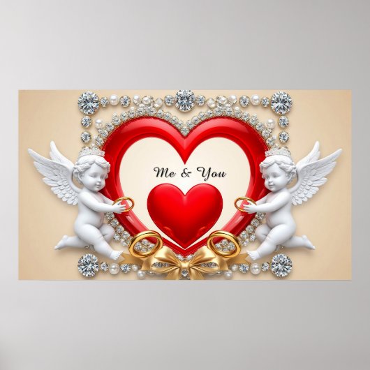 Romantisches Herzdesign Poster (Vorne)