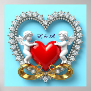 Romantisches Herzdesign Poster