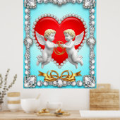 Romantisches Herzdesign Poster (Küche)