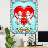 Romantisches Herzdesign Poster (Heimbüro)