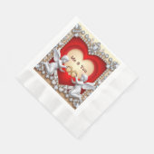 Romantisches Herzdesign Serviette (Ecke)