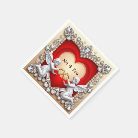 Romantisches Herzdesign Serviette (Ecke)