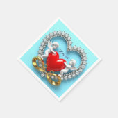 Romantisches Herzdesign Serviette (Ecke)