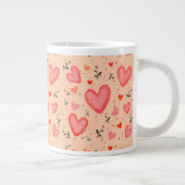 Romantisches Herzen-Muster Keramik-Kaffeetasse Jumbo-Tasse (Rechts)