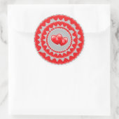Romantisches Herzen Muster Runder Aufkleber (Tasche)