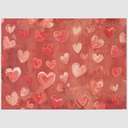 Romantisches Herzinfarktpapier Seidenpapier (Vorderseite)