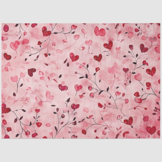 Romantisches Herzinfarktpapier Seidenpapier (Vorderseite)