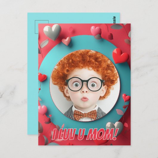 Romantisches Herzkreislauf Postkarte (Vorne/Hinten)