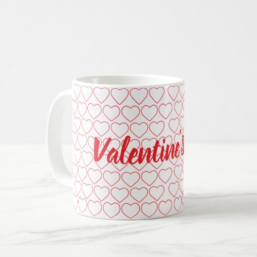Romantisches Herztalent-Tagesdesign Kaffeetasse (Vorderseite Links)