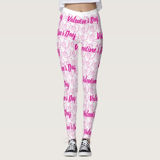 Romantisches Herztalent-Tagesdesign Leggings (Vorderseite)