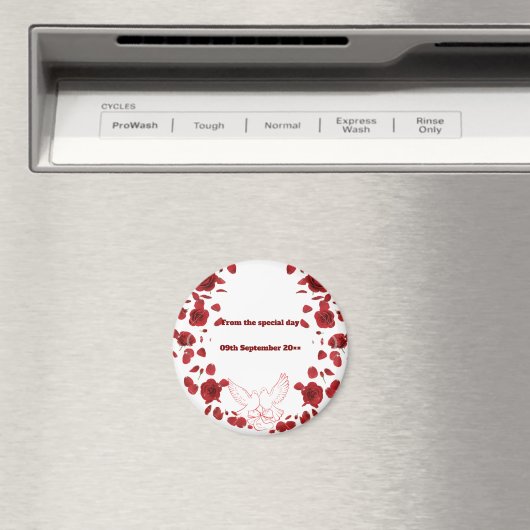Romantisches Hochzeitdatenzentrum - Rote Rosen & T Magnet (In Situ (Geschirrspüler))