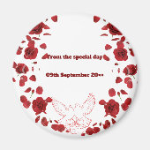 Romantisches Hochzeitdatenzentrum - Rote Rosen & T Magnet (Vorne)