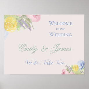 Romantisches Hochzeits-Willkommensschild Poster