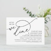 Romantisches Hochzeitsessen, danach essen wir Einladung (Stehend Vorderseite)