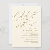 Romantisches Hochzeitsessen Party, Feiern Sie mit Einladung (Vorderseite)