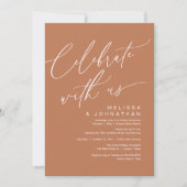Romantisches Hochzeitsessen Party, Feiern Sie mit  Einladung (Vorderseite)